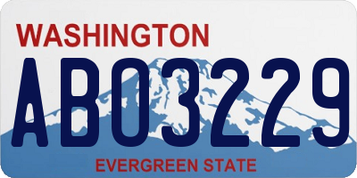 WA license plate ABO3229