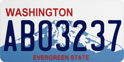 WA license plate ABO3237