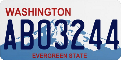 WA license plate ABO3244