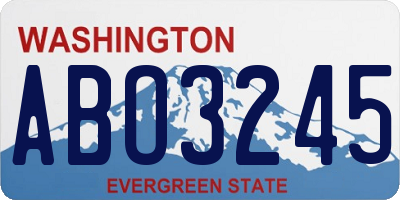 WA license plate ABO3245