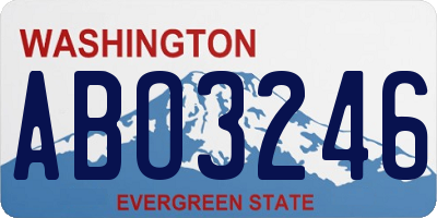 WA license plate ABO3246