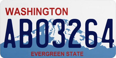 WA license plate ABO3264