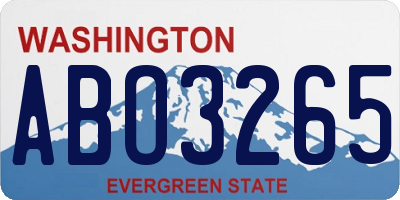 WA license plate ABO3265