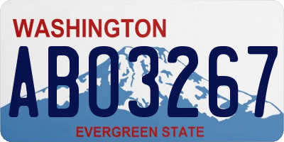 WA license plate ABO3267