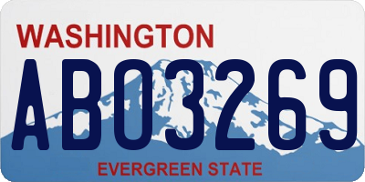 WA license plate ABO3269