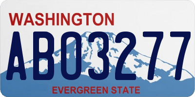 WA license plate ABO3277