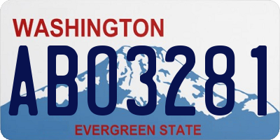 WA license plate ABO3281