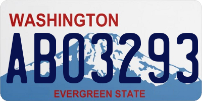 WA license plate ABO3293