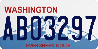 WA license plate ABO3297
