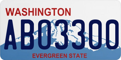 WA license plate ABO3300