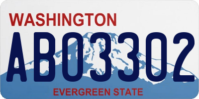 WA license plate ABO3302