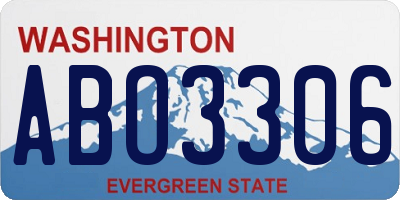 WA license plate ABO3306