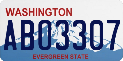 WA license plate ABO3307