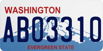 WA license plate ABO3310