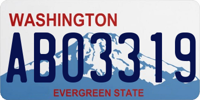 WA license plate ABO3319