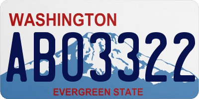 WA license plate ABO3322