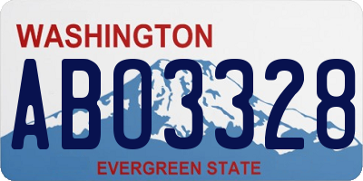 WA license plate ABO3328