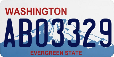 WA license plate ABO3329