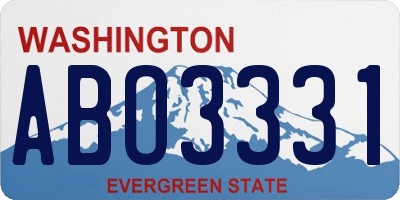 WA license plate ABO3331