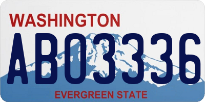 WA license plate ABO3336