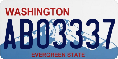WA license plate ABO3337