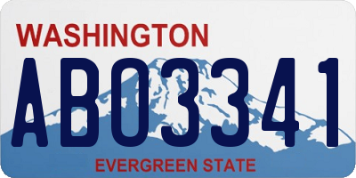 WA license plate ABO3341