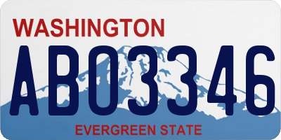 WA license plate ABO3346