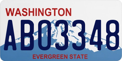 WA license plate ABO3348
