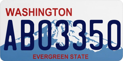 WA license plate ABO3350