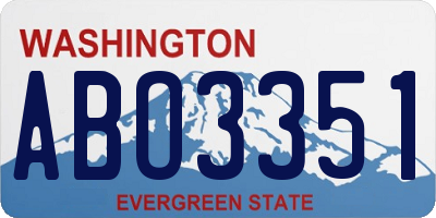 WA license plate ABO3351