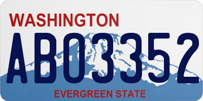 WA license plate ABO3352