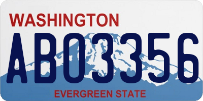 WA license plate ABO3356