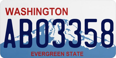 WA license plate ABO3358