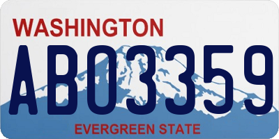 WA license plate ABO3359