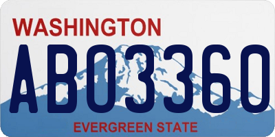 WA license plate ABO3360
