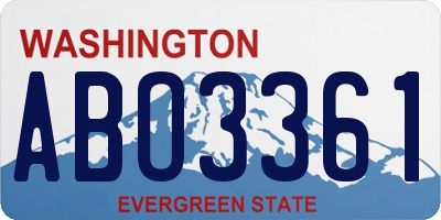 WA license plate ABO3361