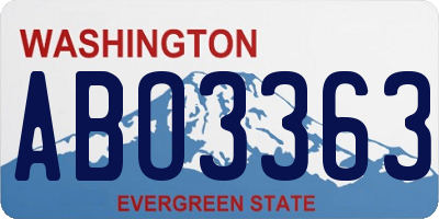 WA license plate ABO3363
