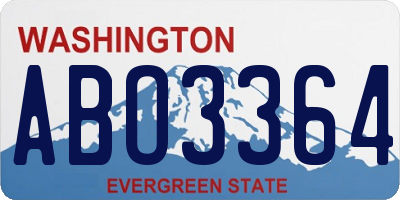 WA license plate ABO3364
