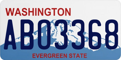 WA license plate ABO3368