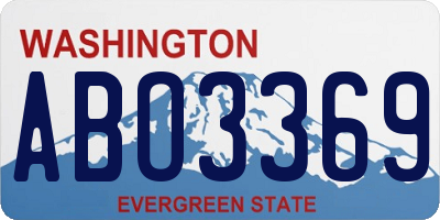 WA license plate ABO3369