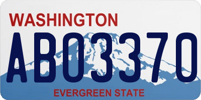 WA license plate ABO3370