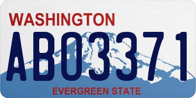 WA license plate ABO3371