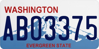 WA license plate ABO3375