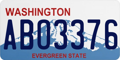 WA license plate ABO3376