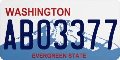 WA license plate ABO3377
