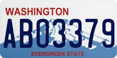 WA license plate ABO3379