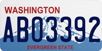WA license plate ABO3392