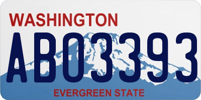 WA license plate ABO3393