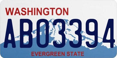 WA license plate ABO3394