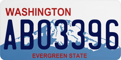 WA license plate ABO3396